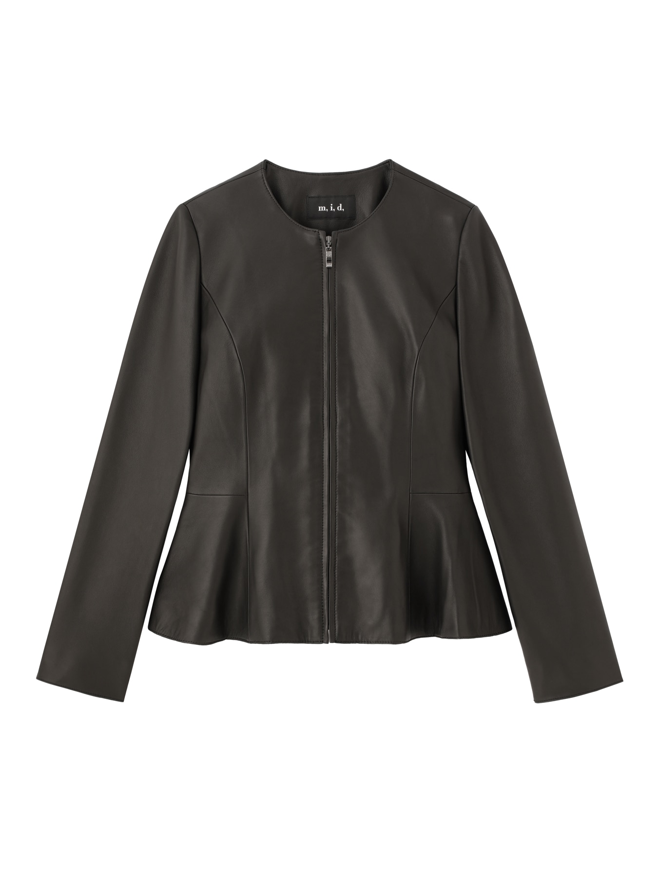 シープレザーノーカラーフレアジャケット: m,i,d,公式通販｜m-i-d e