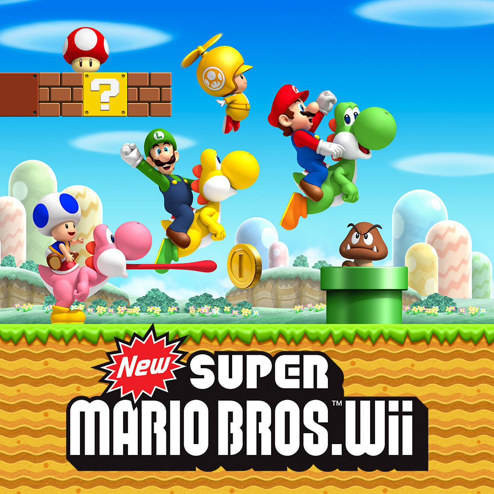 New Super Mario Bros. Wii (video game, 2D platformer, fantasy, hub