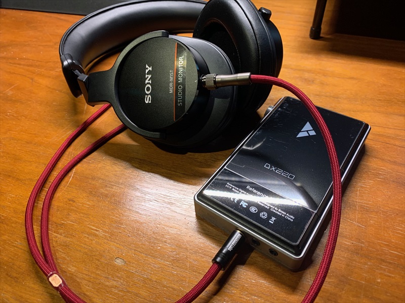 SONY MDR-M1ST用バランスケーブル Belden1804A ワインレッド *Numberd