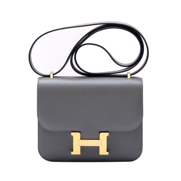 未使用] エルメス ヴェルソ シェーブル グリメイヤーxブラン イエロー