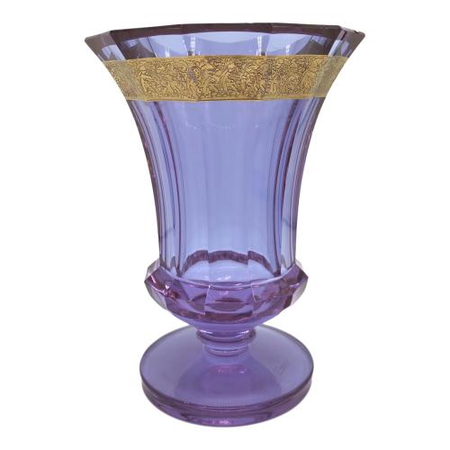 Moser (モーゼル) 花瓶 フラワベース 金彩人模様 パープル｜トレファク