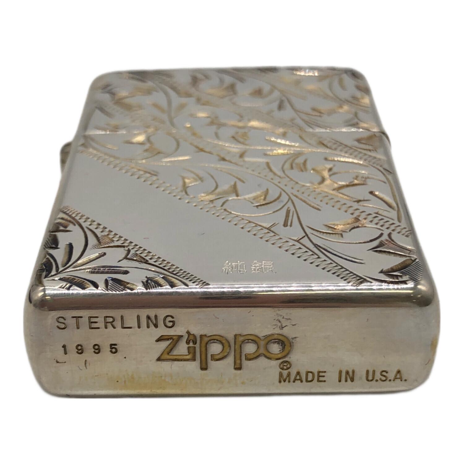 ビンテージ ZIPPO STERLING 1995 ベネチアン柄 シルバー