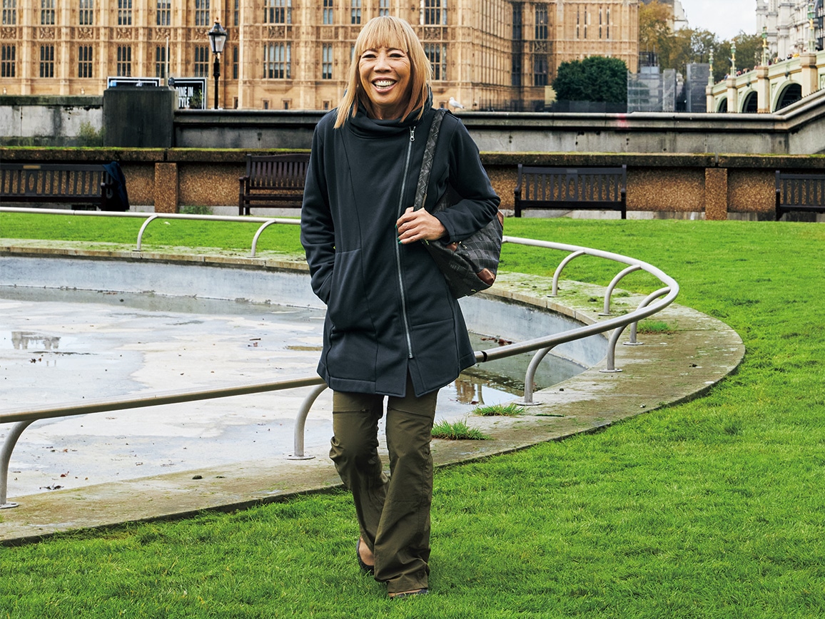 ミチコロンドンコシノ・フードデザイン裏起毛ジャケット(01_S 62_