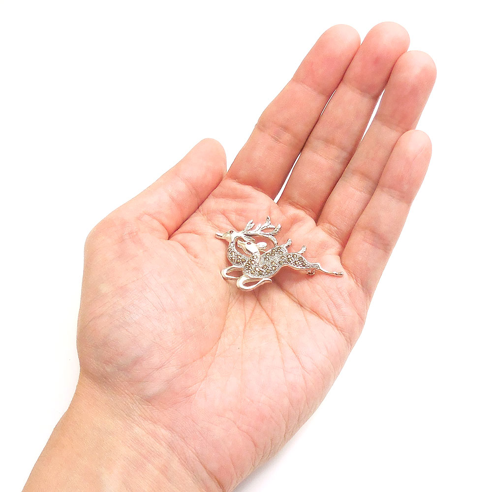 entiere アンティエーレ ブローチ トナカイ 2頭 ペア シルバー925