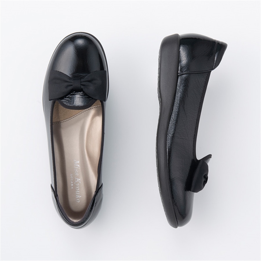 ミスキョウコ]超軽量リボンオペラシューズ 4E 109600 ブラック