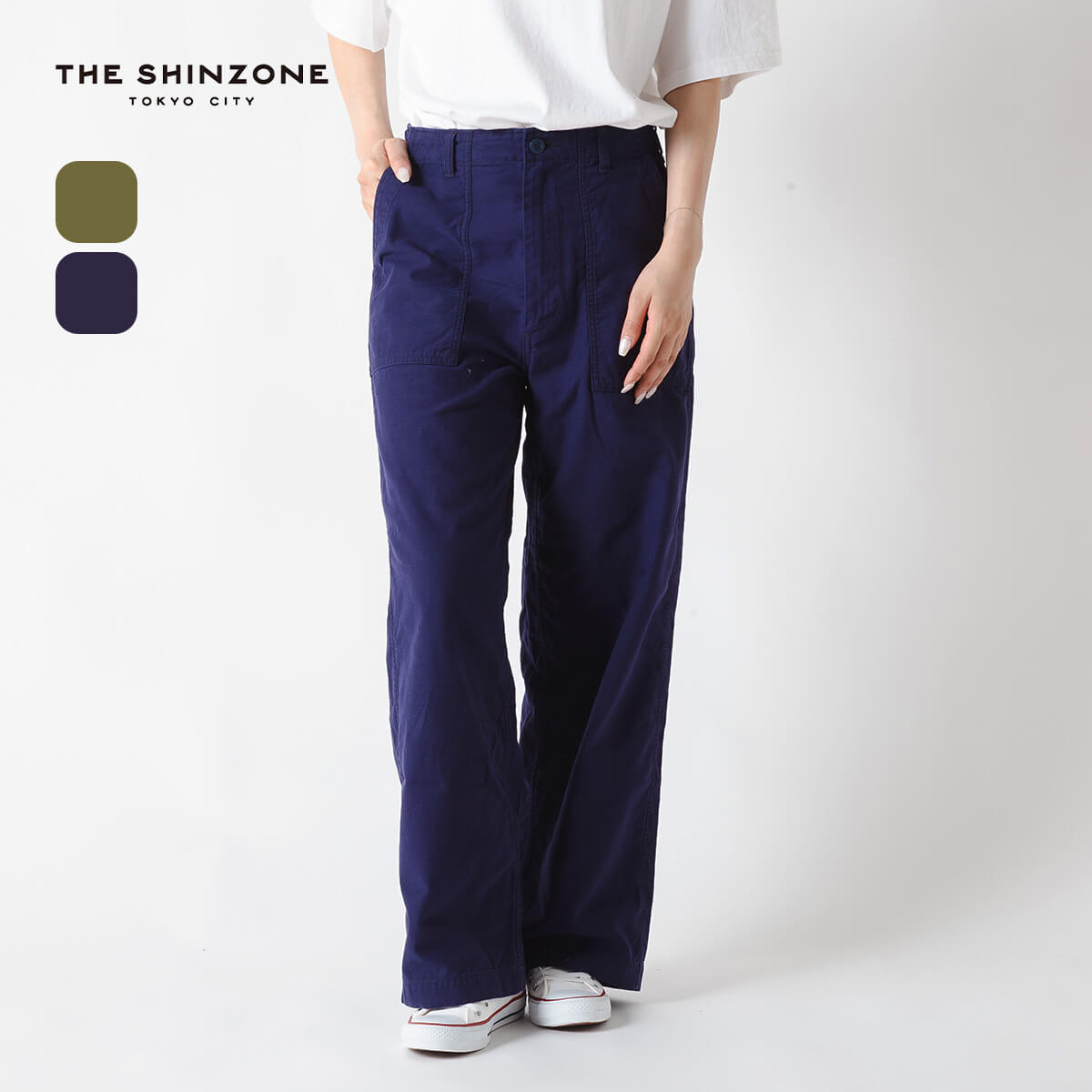 THE SHINZONE ザ シンゾーン ウォッシュドベイカーパンツ(34 ネイビー