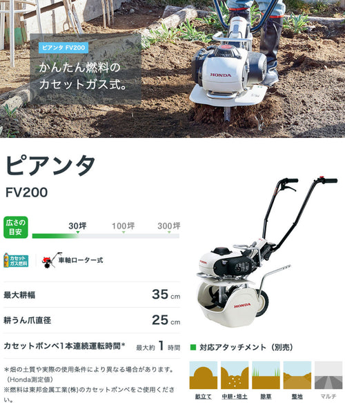 ホンダ耕運機 ピアンタ Pianta FV200 ｜FV200-JT2 — PLOW(プラウ)公式
