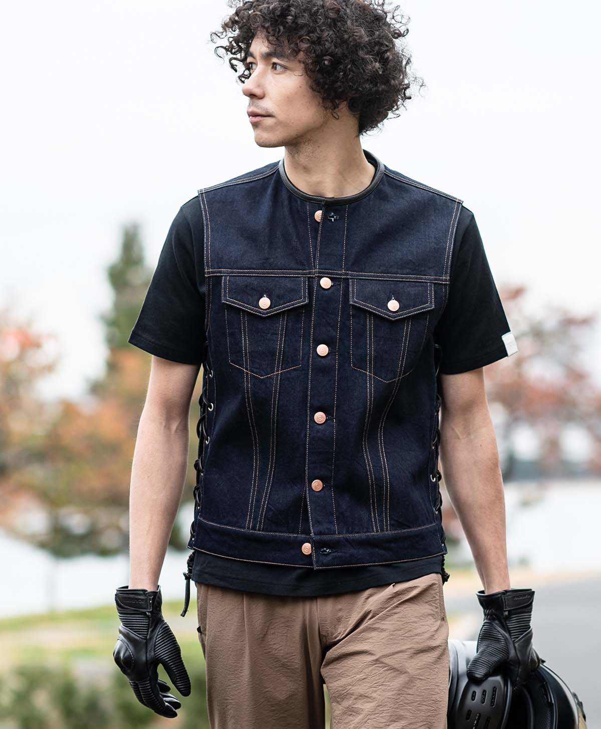デニムベスト ノーカラー｜カドヤ公式オンラインショップ｜SOLID BIKER
