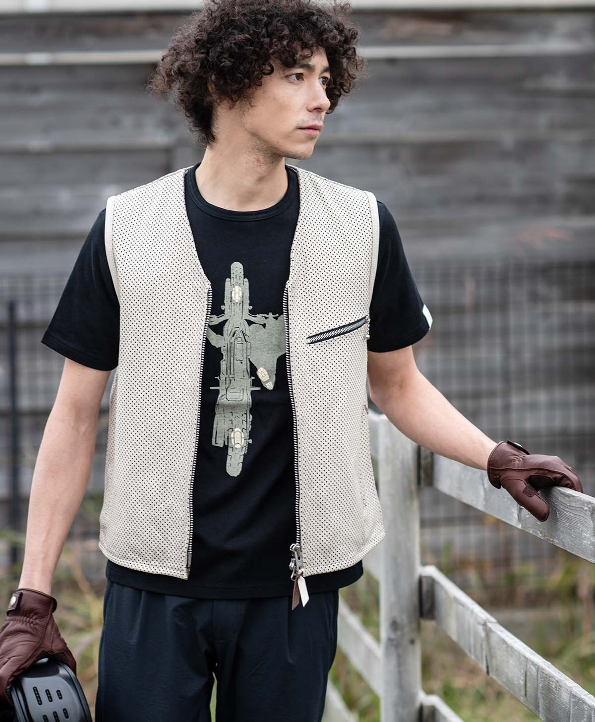 革ベスト パンチング レザーベスト｜カドヤ公式オンラインショップ｜PL