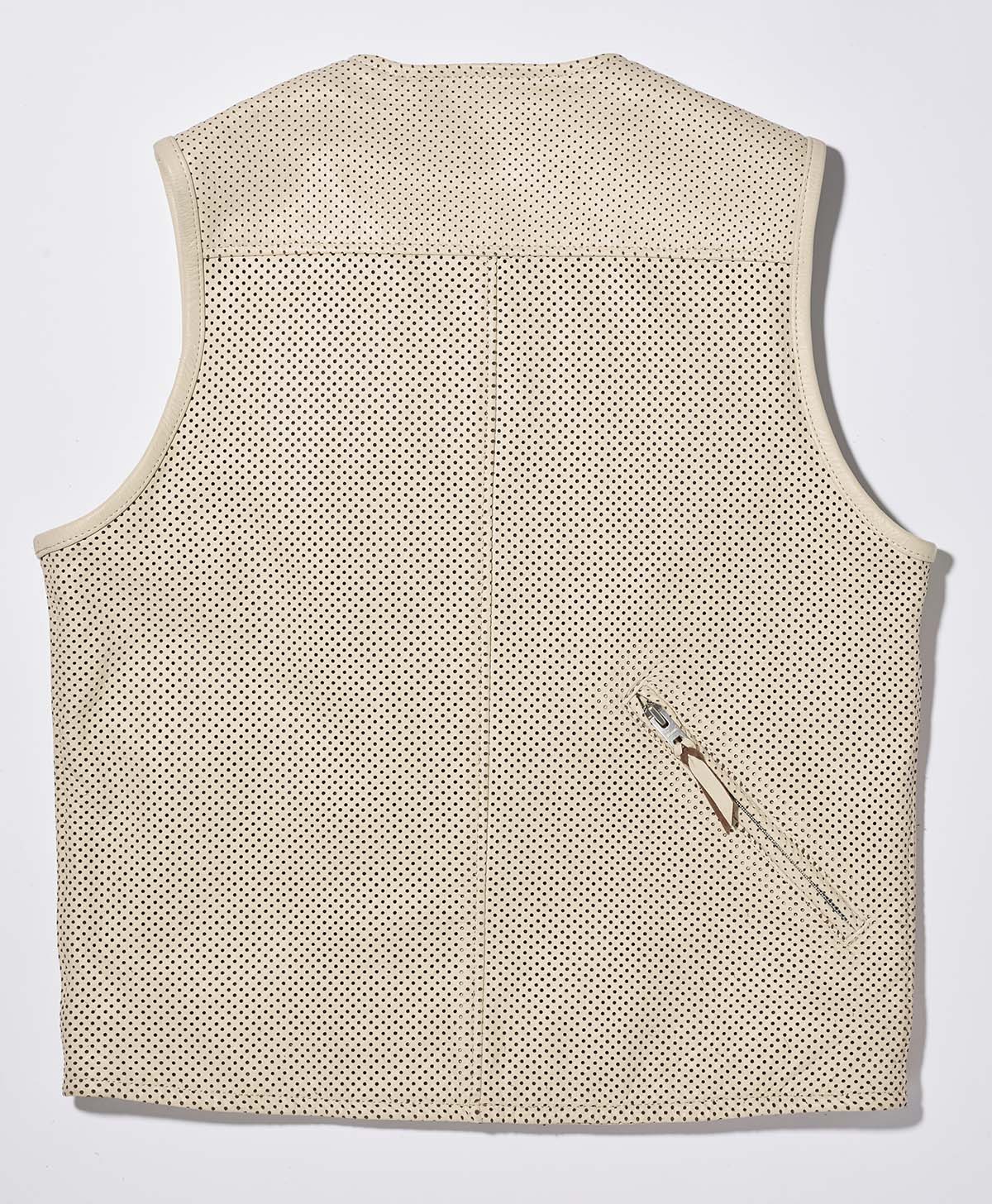 革ベスト パンチング レザーベスト｜カドヤ公式オンラインショップ｜PL