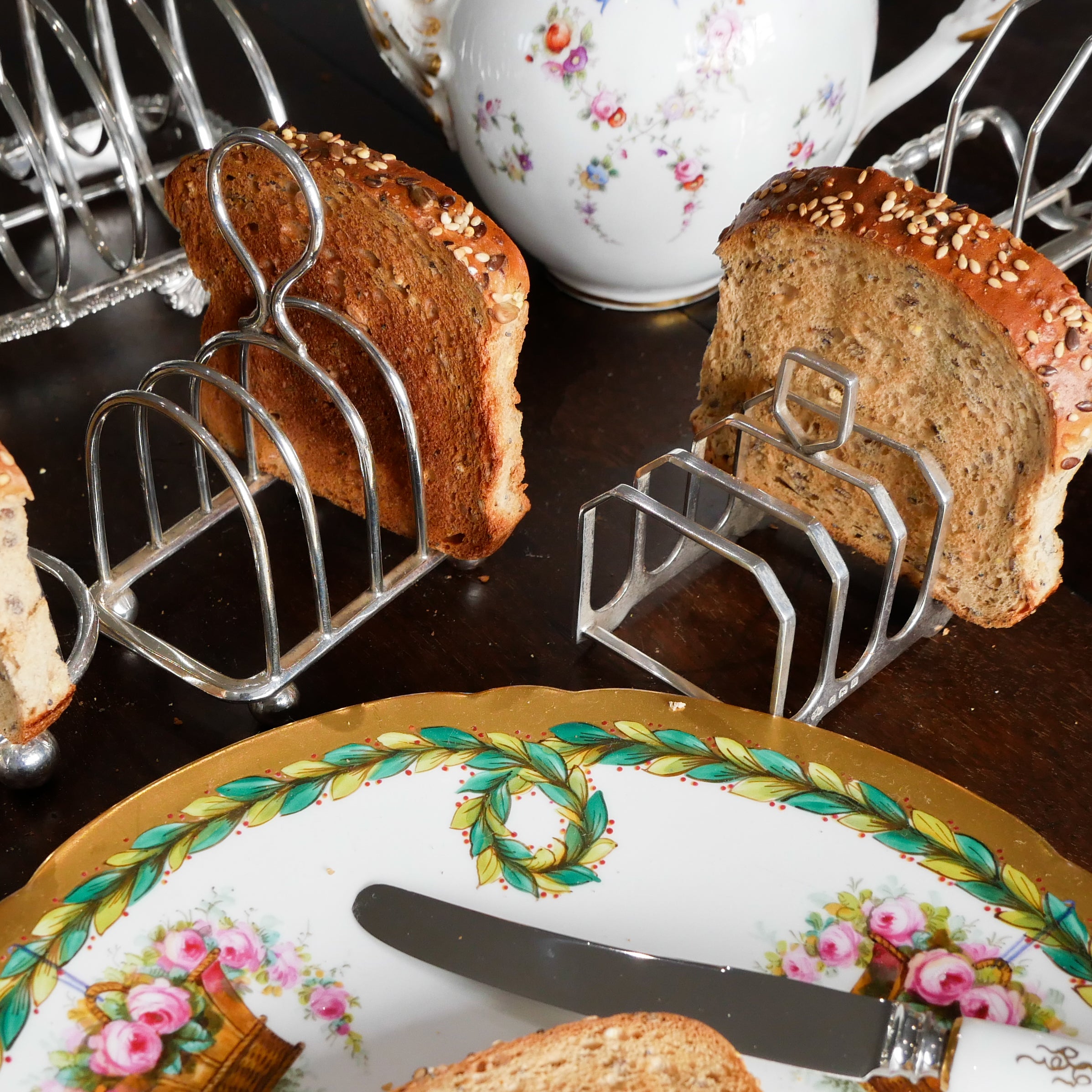 シルバープレート アンティーク トーストラック - 英国アンティークス