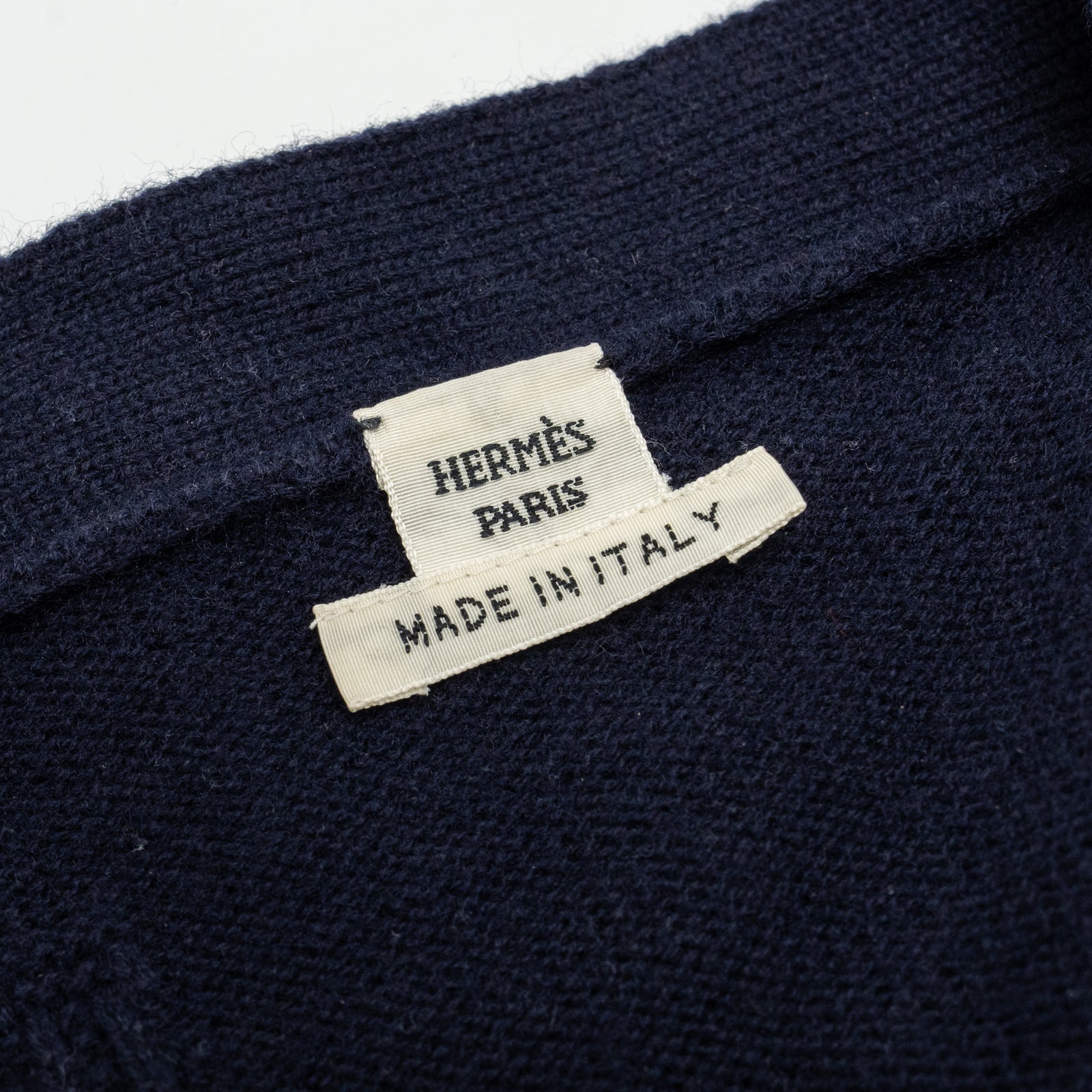 Hermes Size 40 Maile Voyage H logo Classic Knit Cardigan Virgin Wool B
