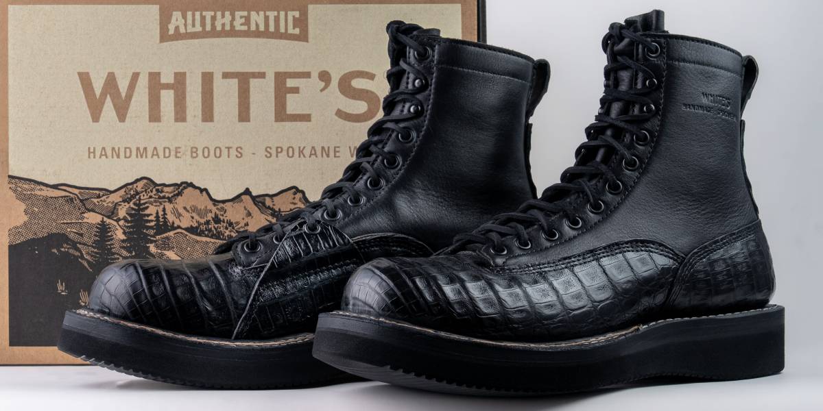 WHITE'S BOOTS NORTHWEST 375LTT Black Caiman x Calf 4811 last 7インチ丈
