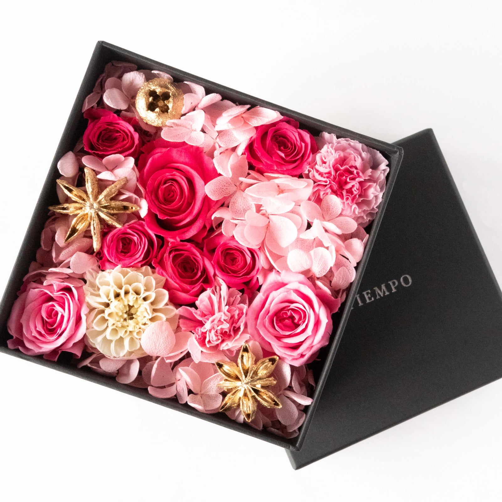 プリザーブドフラワーボックス スクウェア-ロイジーピンク – EL TIEMPO