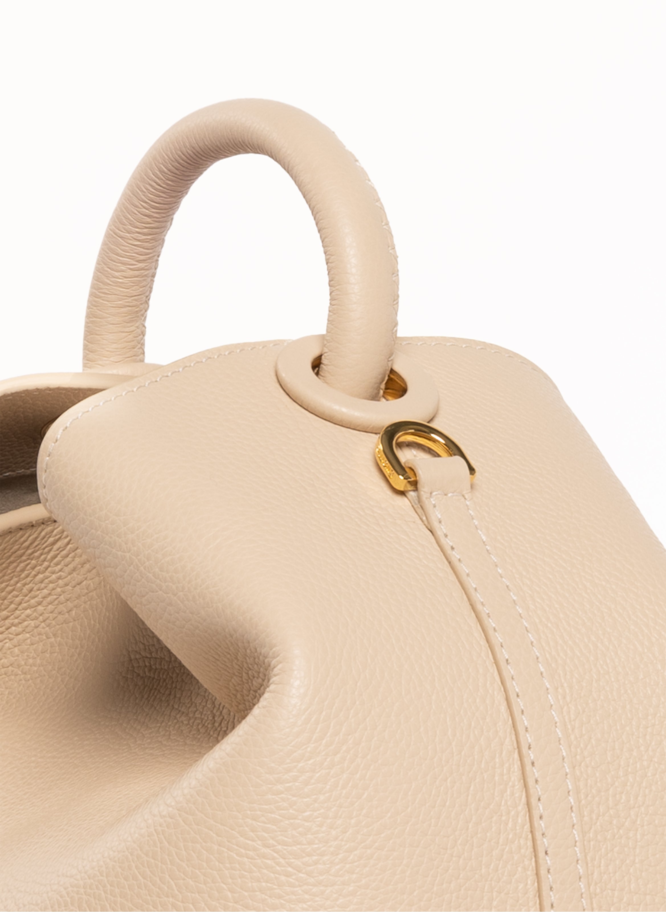 Raisin Pebbled Leather Nude - Leather Handbags for Women - Elleme