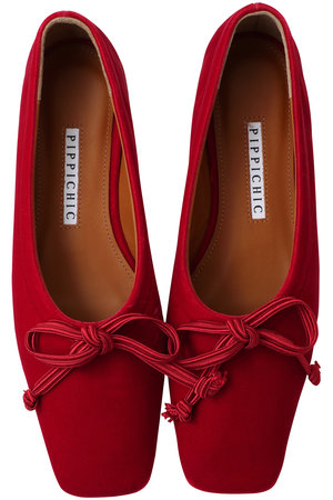 PIPPICHIC(ピッピシック)｜AMBER ベルベットバレエシューズ/ルージュ