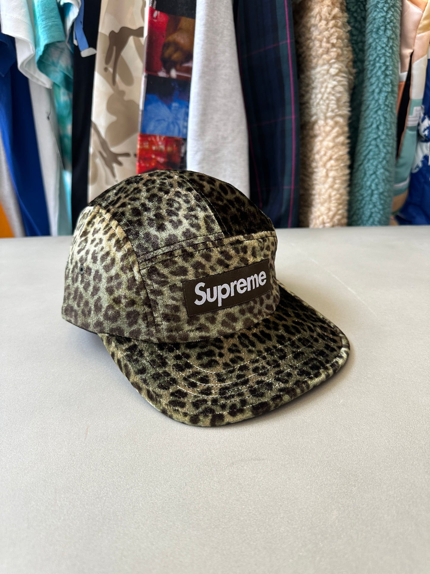 Supreme - Leopard Velvet Box Logo Hat (Olive) – eluXive