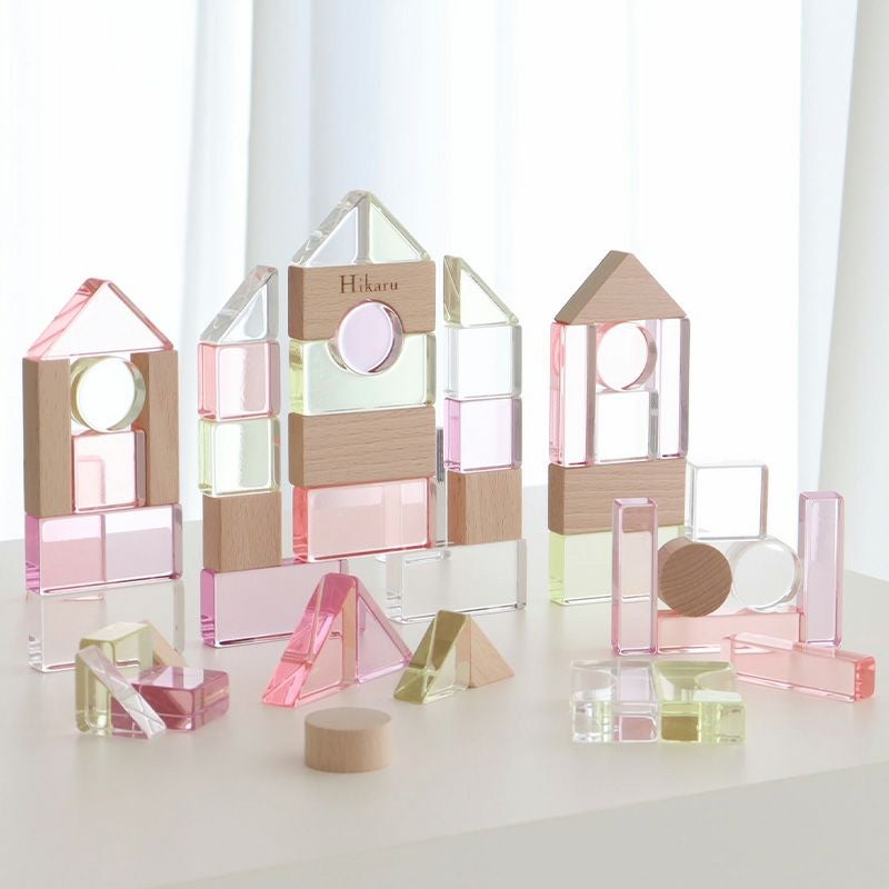 Lumiere Cubes Mimi アクリル＆木の積み木26ピース | Bellevie Enfant