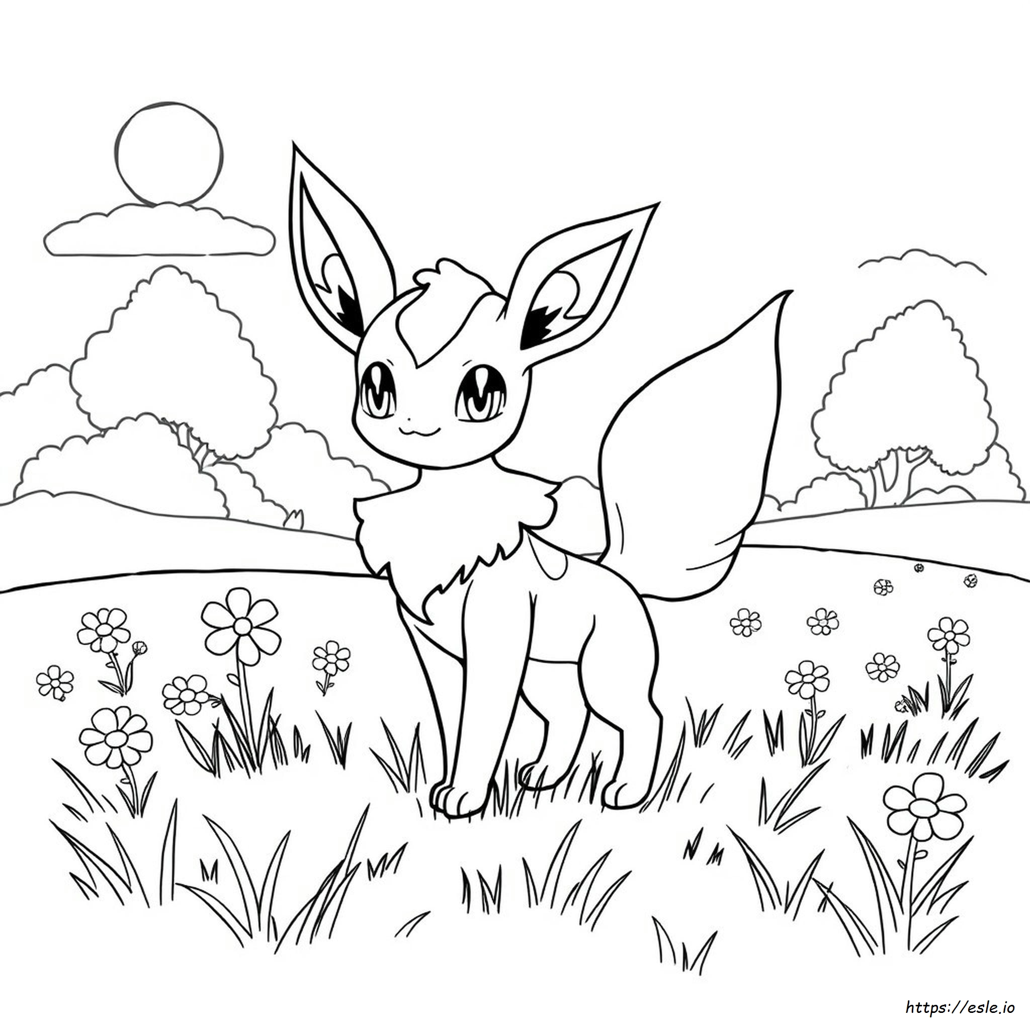 エーフィ 、チコリータ 明治 ポケモン プリン 台紙 お絵かき 教室