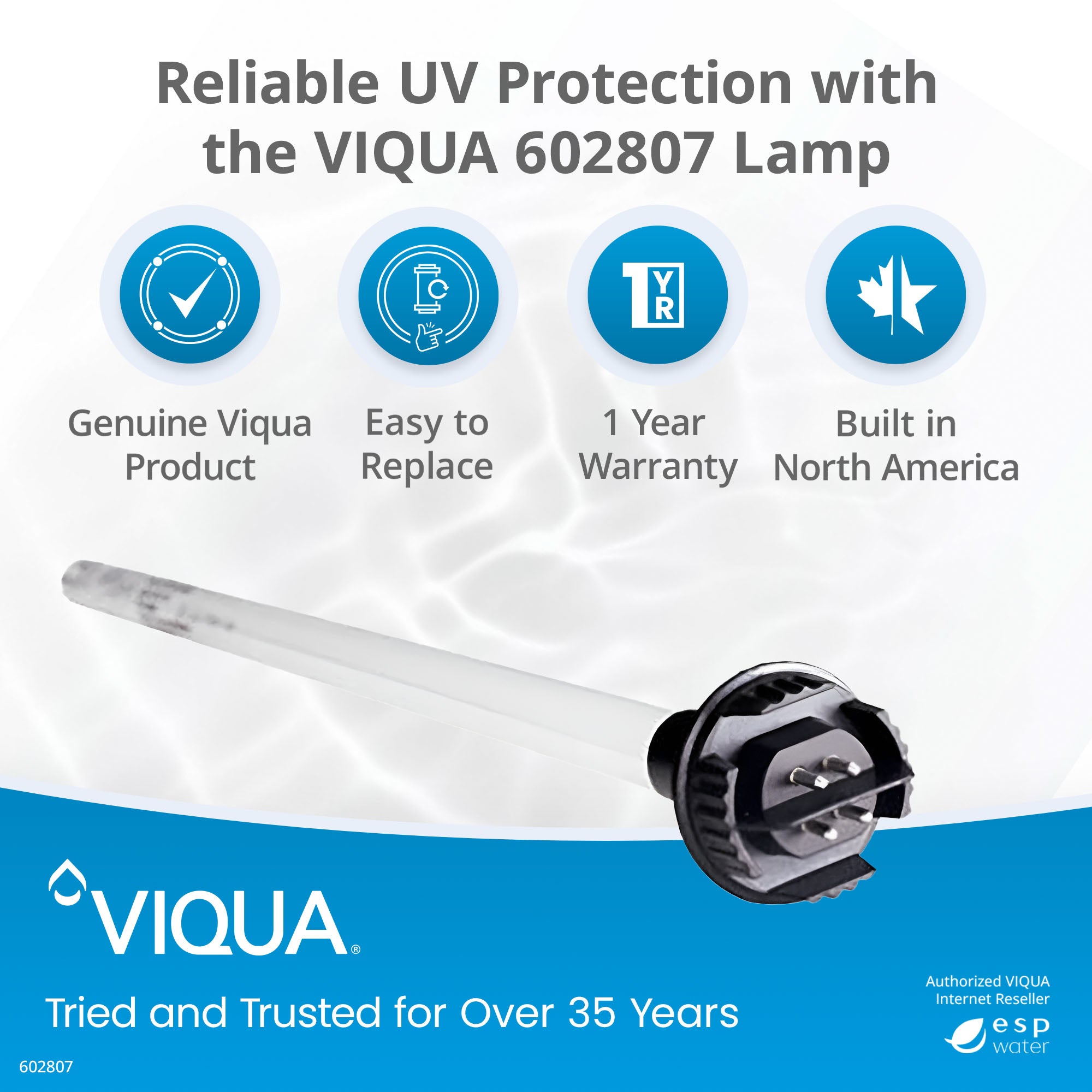 VIQUA 602807 UV Lamp for F4, F4+, F4-V, PRO15 UV Systems – ESP Water