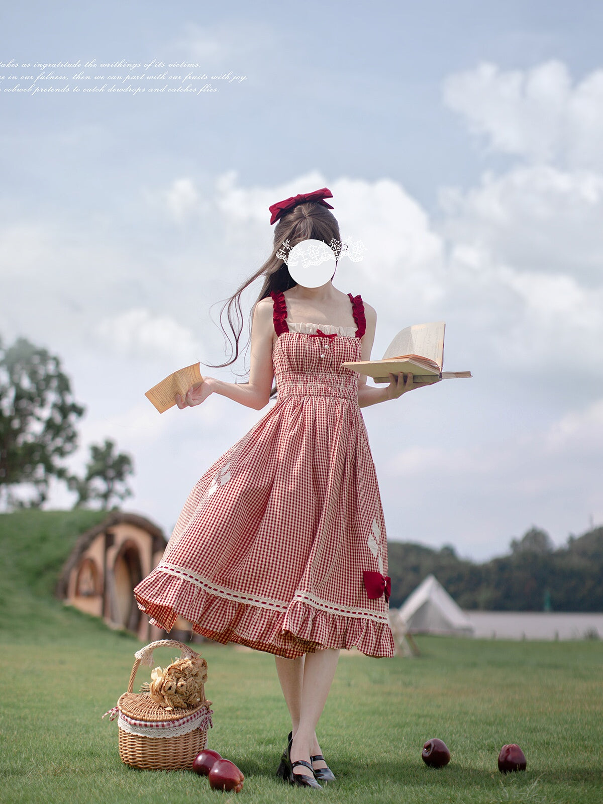 赤ずきんちゃん ギンガムチェックジャンパースカート・ブラウスセット