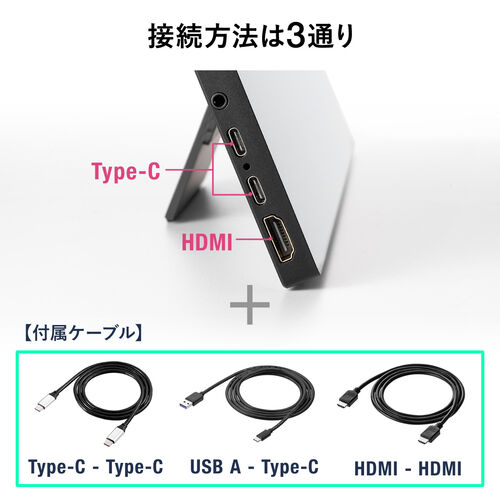 タッチ操作対応 モバイルモニター 15.6インチ フルHD USB Type-C HDMI