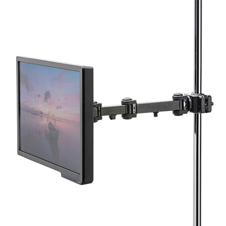 ポール取付け用 モニターアーム 高耐荷重15kgまで 支柱径25～40mm 長