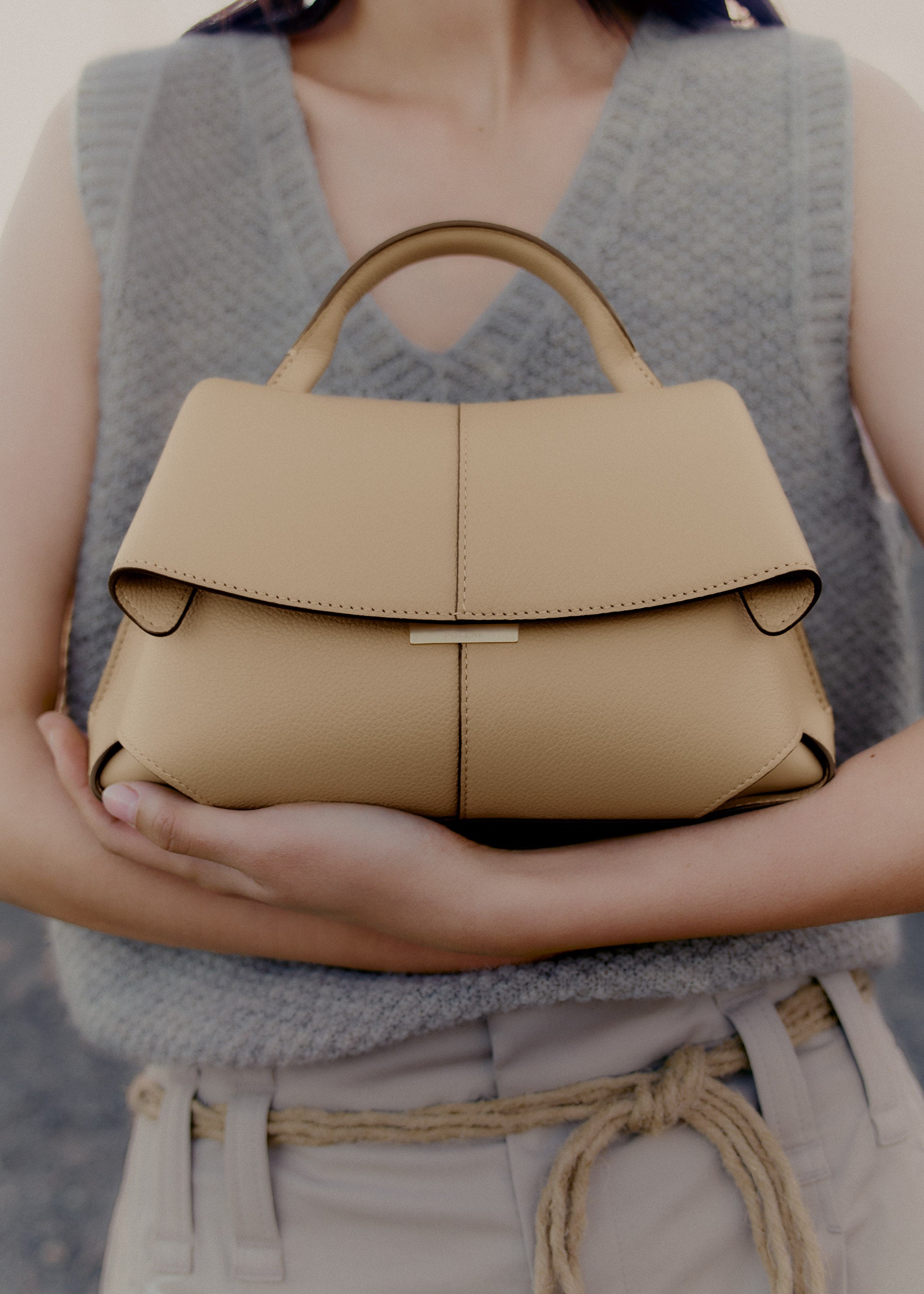 Polène | Bag - Mokki Mini - Textured Sand – Polène EU