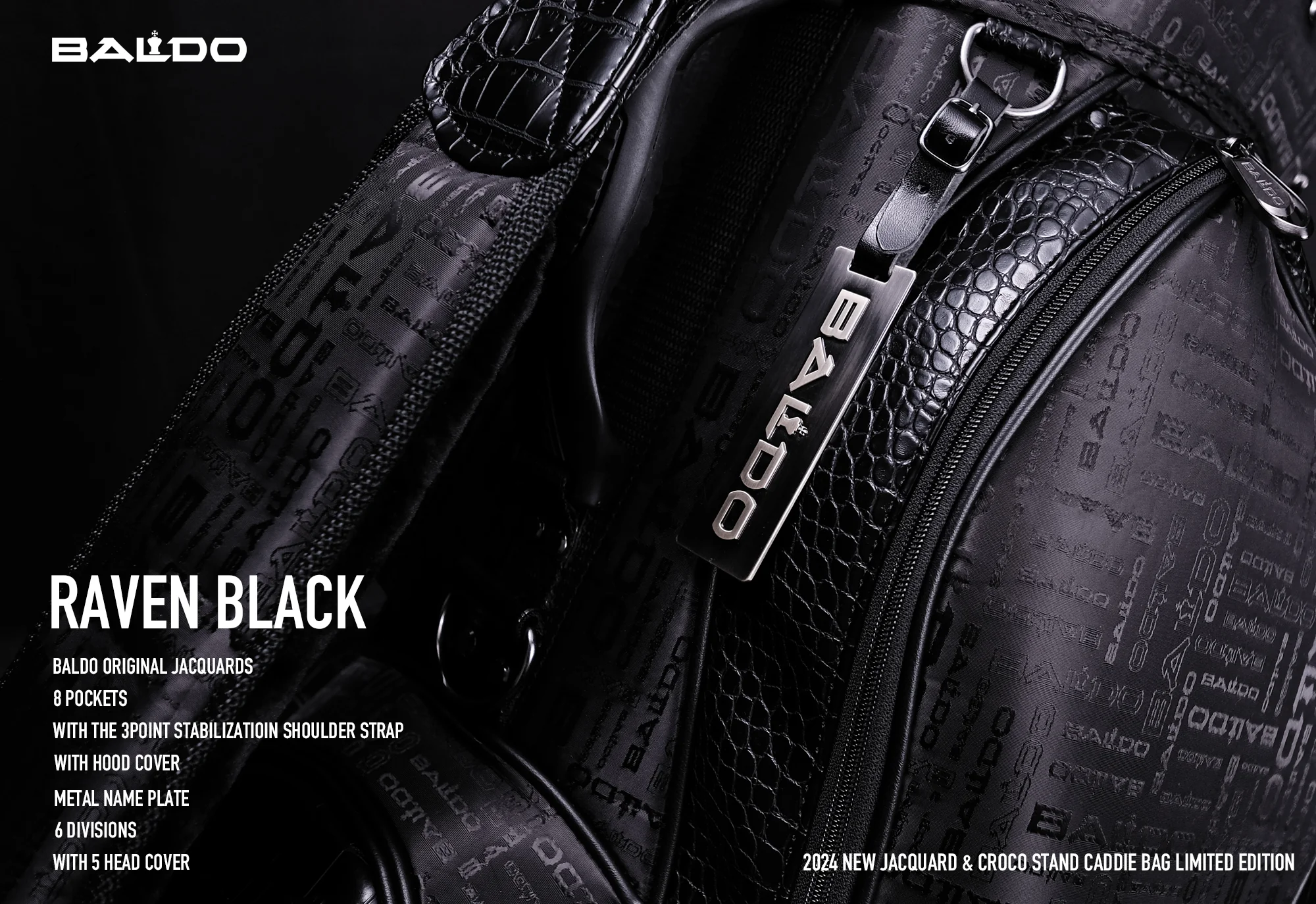 2024 NEW JACQUARD & CROCO STAND CADDIE BAG LIMITED EDTION | BALDO