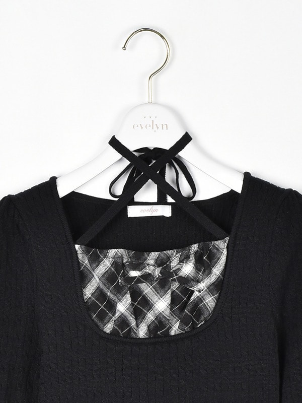 チェックドッキングニットワンピース｜evelyn（エブリン）公式通販サイト