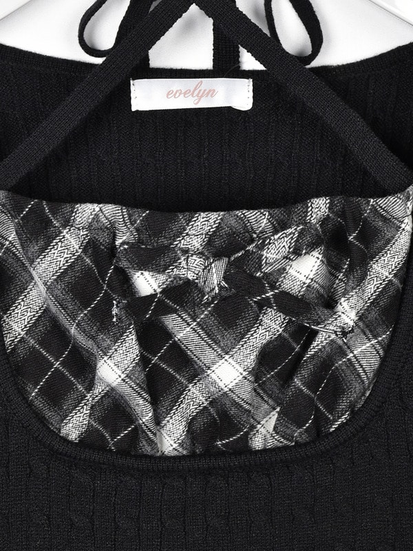 チェックドッキングニットワンピース｜evelyn（エブリン）公式通販サイト