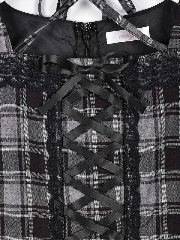 フロントリボンチェックロンパース｜evelyn（エブリン）公式通販サイト