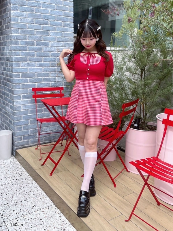 リボンチェックミニワンピース｜evelyn（エブリン）公式通販サイト