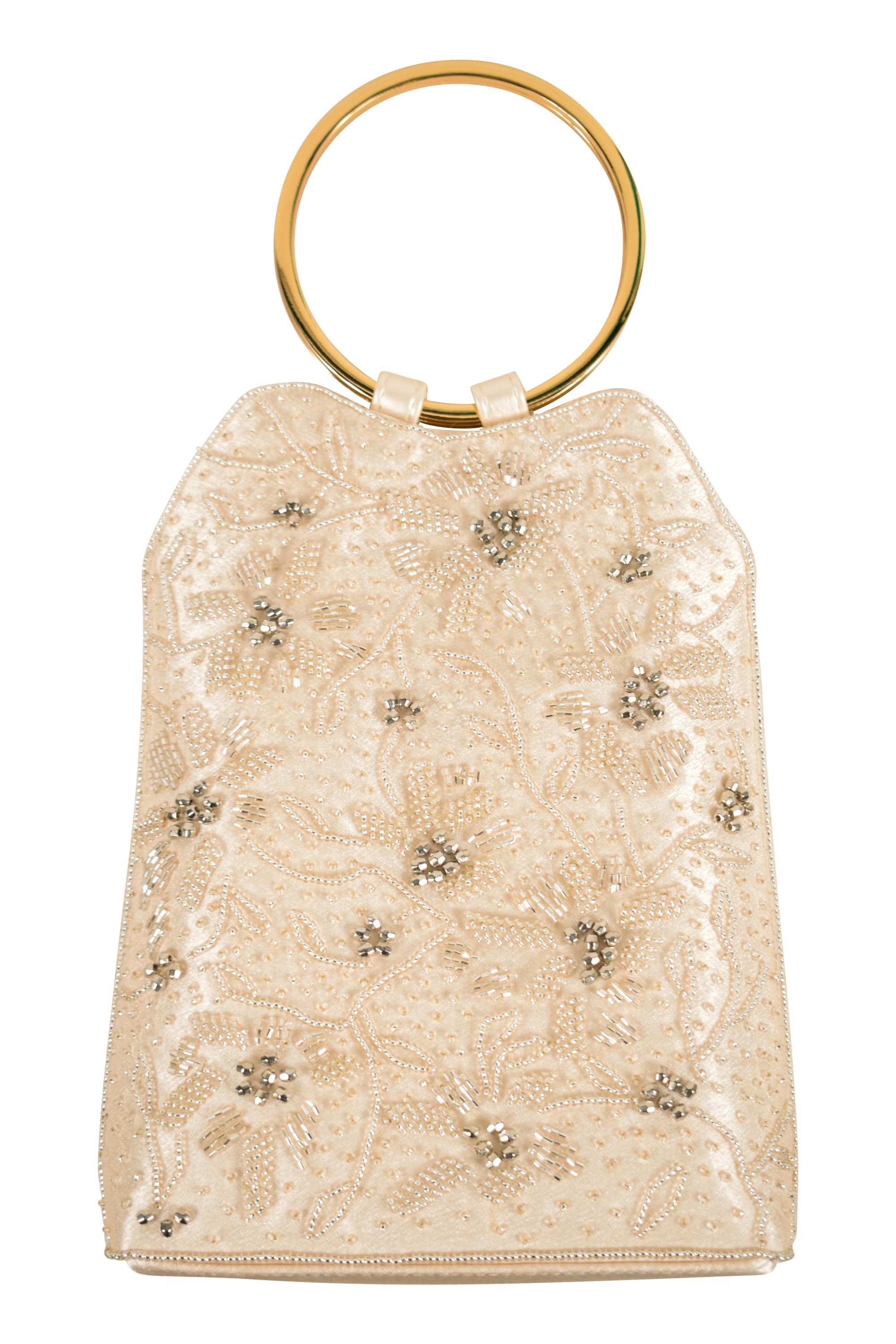 niana フラワービーズ刺繍ベージュバッグ をレンタル - 結婚式