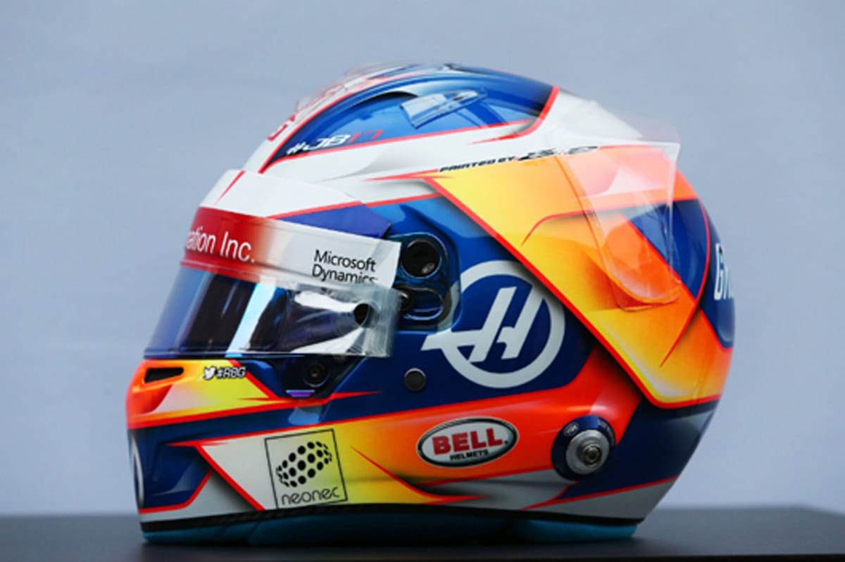 ロマン・グロージャン F1ヘルメット （2017年） 【 F1-Gate .com 】