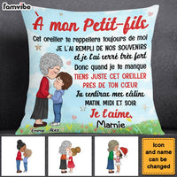 Personalized 'À Mon Petit-fils' French Pillow: Gift For Grandson