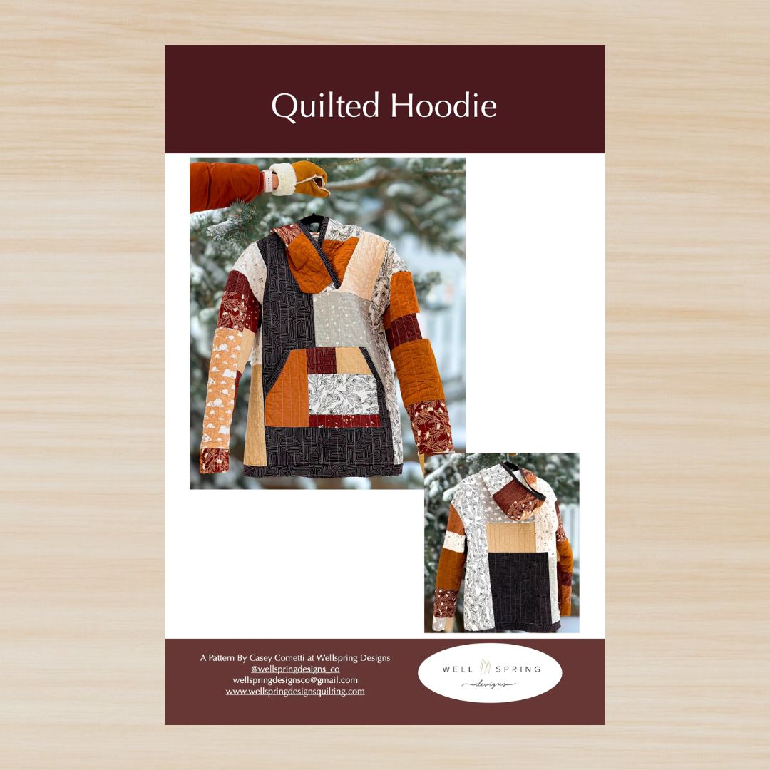 Casey Cometti Dancing Daisies Quilted Hoodie Pattern Sizes XS-XXL