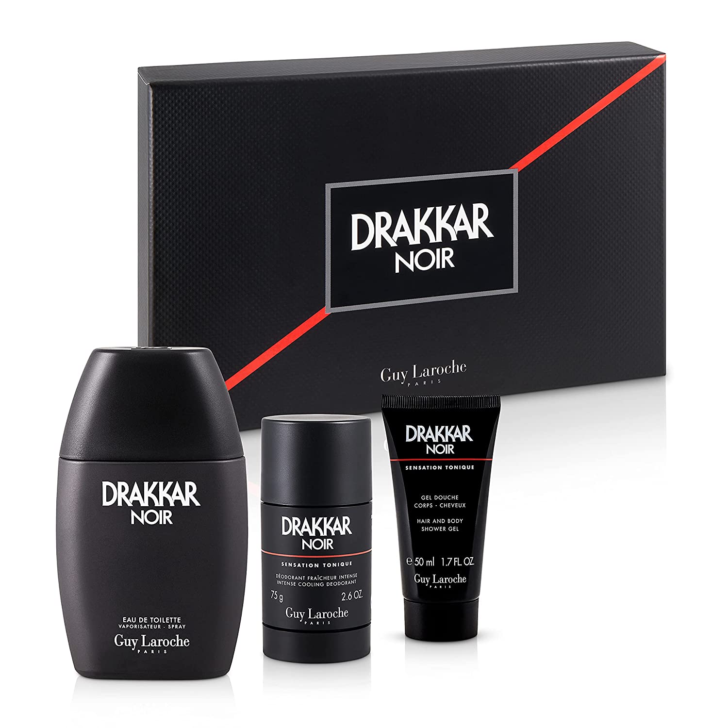Drakkar Noir by Guy Laroche 3-Piece Gift Set for Men - With Notes