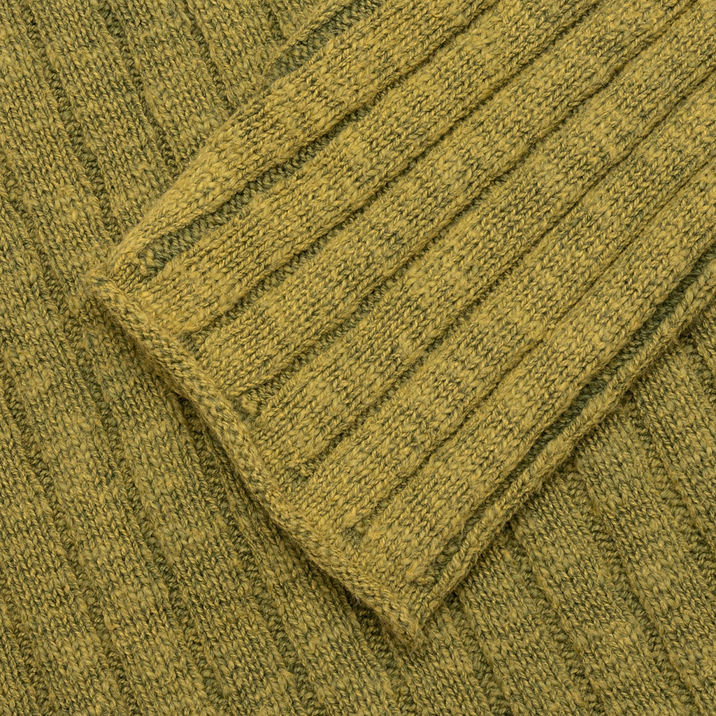 Cotton Slub Rib Crew - Green – Feature