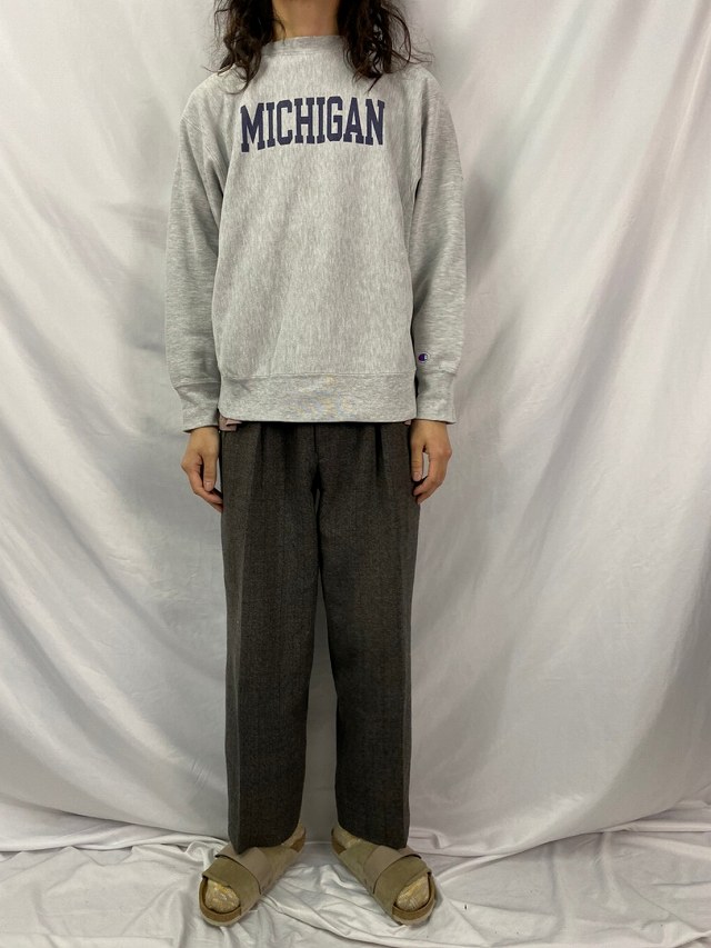 80年代 80s アメリカ製 ミシガン グレー 霜降り リバースウィーブ