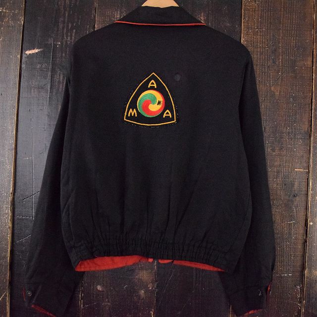 50年代 ギャバジャケ 赤 黒 ブラック ロカビリー｜ ビンテージ古着屋