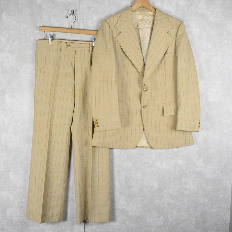 70年代 70s イブサンローラン ベージュ ブランド セットアップ