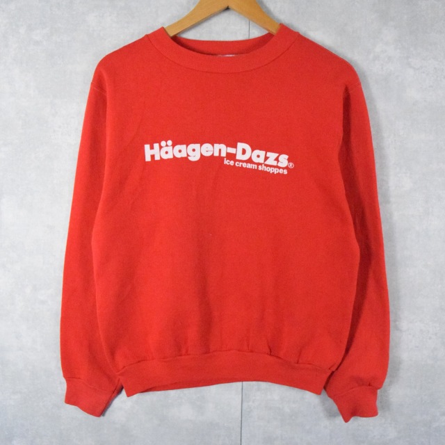 90年代 90s アメリカ製 ハーゲンダッツ 赤 トレーナー 企業 アイス