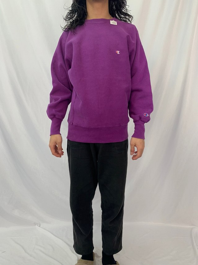 チャンピオン リバースウィーブ パープル 紫 無地 目付き │ヴィテージ