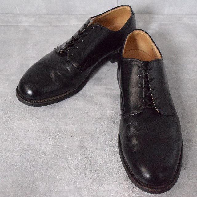 80年代 80s アメリカ軍 海軍 米軍 ブラック 黒 革靴 ドレスシューズ