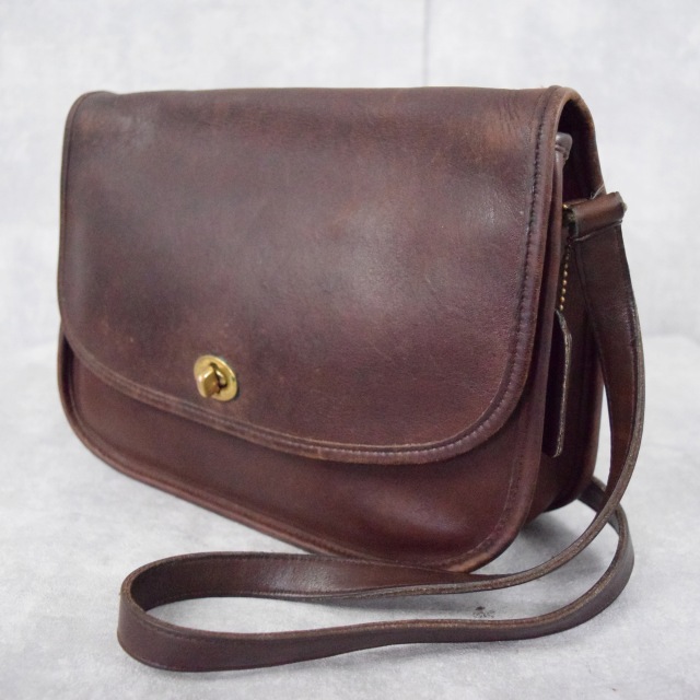 80年代 80s オールドコーチ OLD アメリカ製 ブラウン 茶色 革 無地