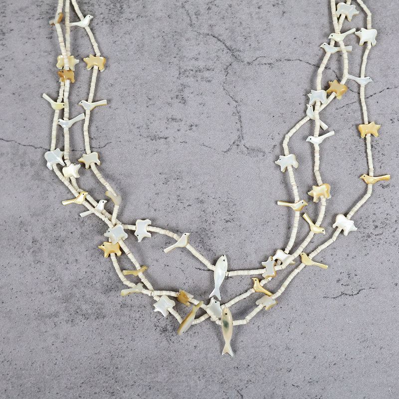 ズニ族 動物 生成り アイボリー ビーズ ネイティブアメリカン Native