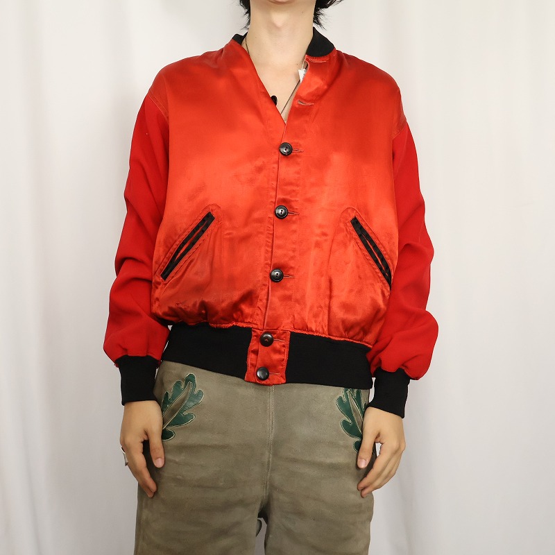 50s 50年代 40s 40年代 ボタスタ スタジャン コットン サテン