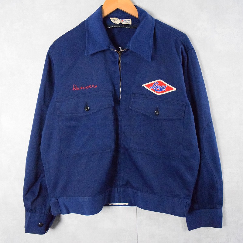 60s 70s 60年代 70年代 アウター 紺 ネイビー ワッペン付き チェーン