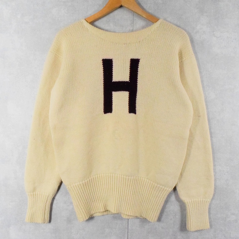 50s 50年代 60s 60年代 アルファベット セーター ニット H